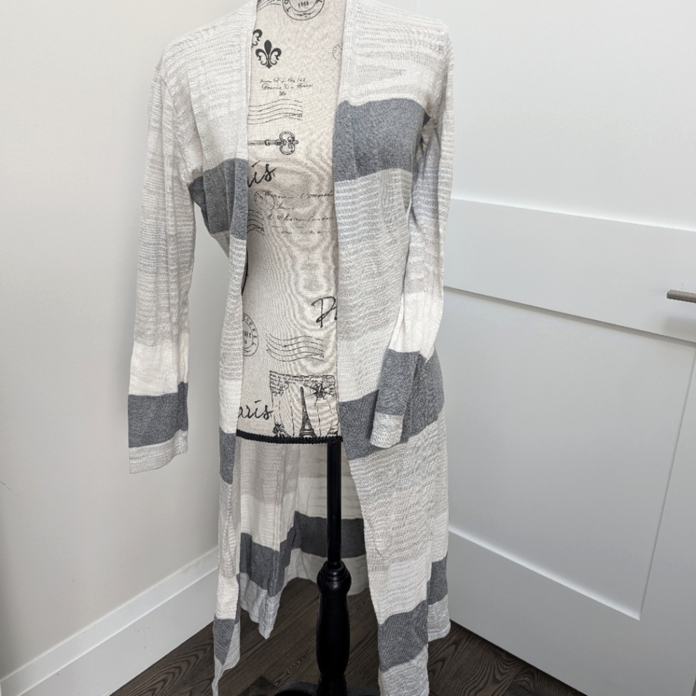 Cabi floor length semi-sheer cardigan